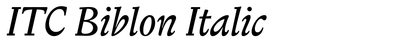 ITC Biblon Italic